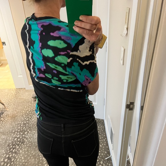 Christopher Kane print turquoise black white t shirt medium 100% cotton - Picture 6 of 13